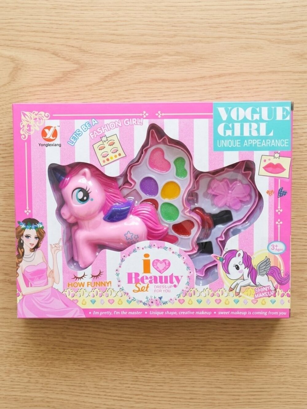 Pink Pony Makeup Play Set for Kids, Pretend Cosmetic Kit with Accessories - Picture 4 of 6